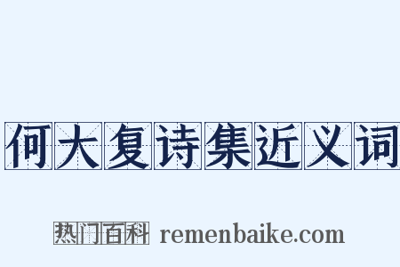 何大复诗集近义词是什么意思的图片